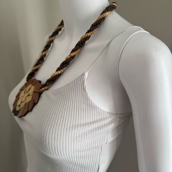 Vintage Lee Sands Lion Statement Beaded Necklace With Earrings - Picture 4 of 10